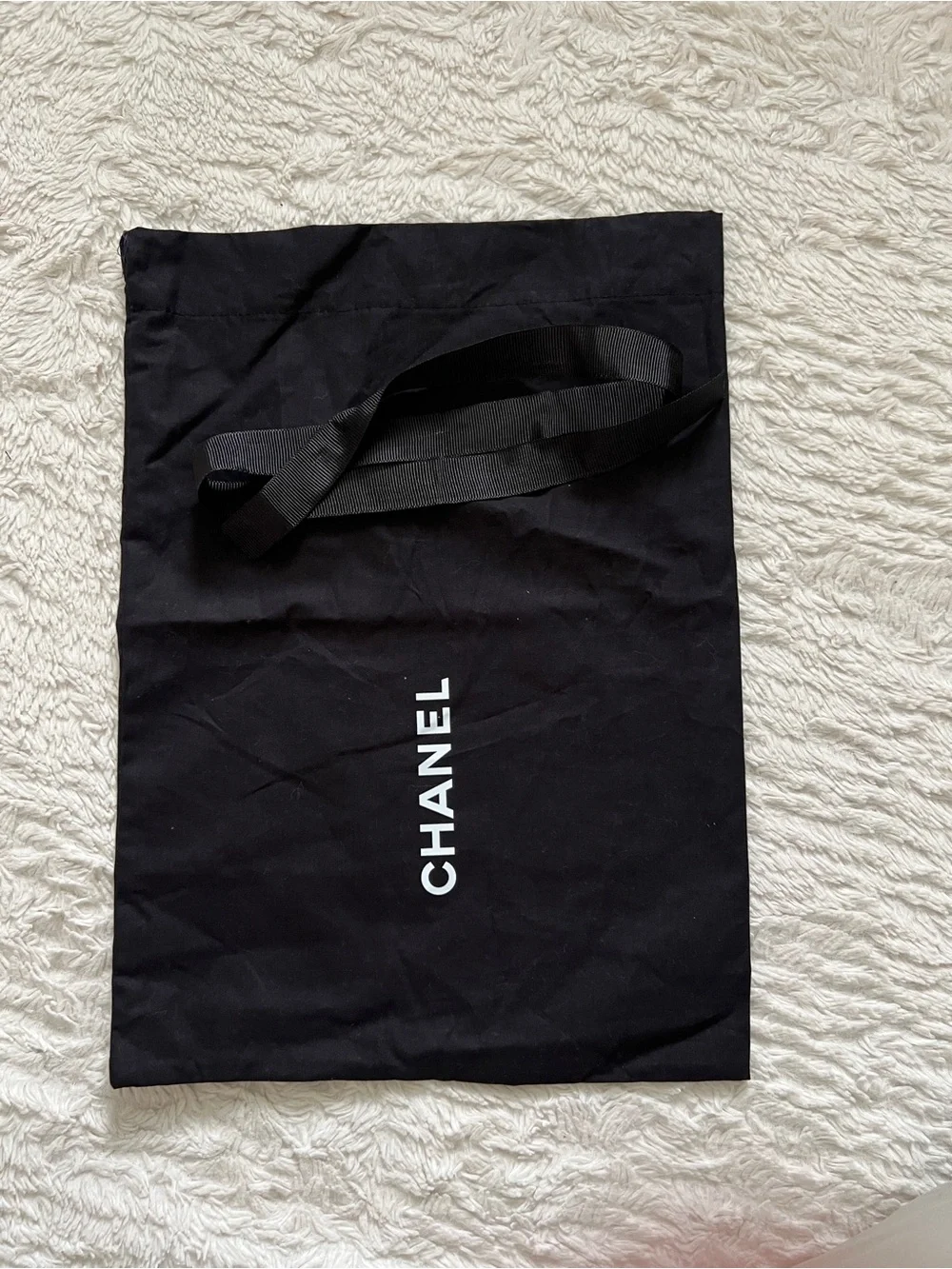Authentic Chanel Black Logo Dust Bag